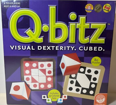 Q-Bitz Visual Dexterity Game by MindWare 2-4 Players 4 Wooden Trays Ages 8+ NEW