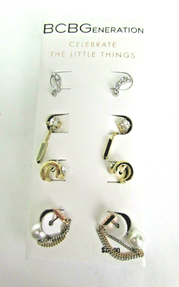BCBGeneration BCBG 珠宝 "Celebrate The Little Things" 4 双耳环 41341 — 第 2/3 张图片