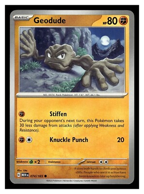 Topsun Pokemon Geodude イシツブテ 青裏 Pokemon Geodude 074/165 Scarlet & Violet 151 | eBay
