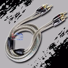 6FT CAR STEREO AUDIO RCA INTERCONNECT QUAD SHIELDED CABLE  TWISTED HOME MARINE 