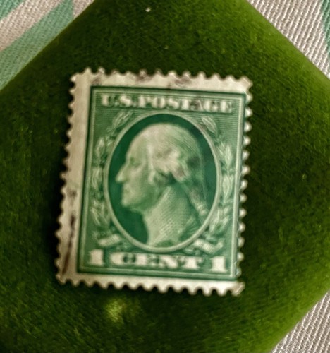 VINTAGE GEORGE WASHINGTON 1 CENT STAMP GREEN - Orig family Owner - Picture 3 of 5