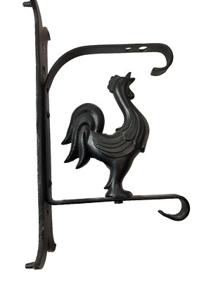 VTG Black Cast Iron Wall Mount Rooster Country Kitchen Decor Farmhouse lamp? 10''