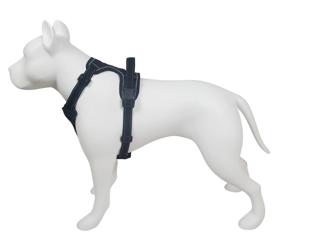Dog Harness No Pull XL Black Adjustable Reflective Control Pet No Choke