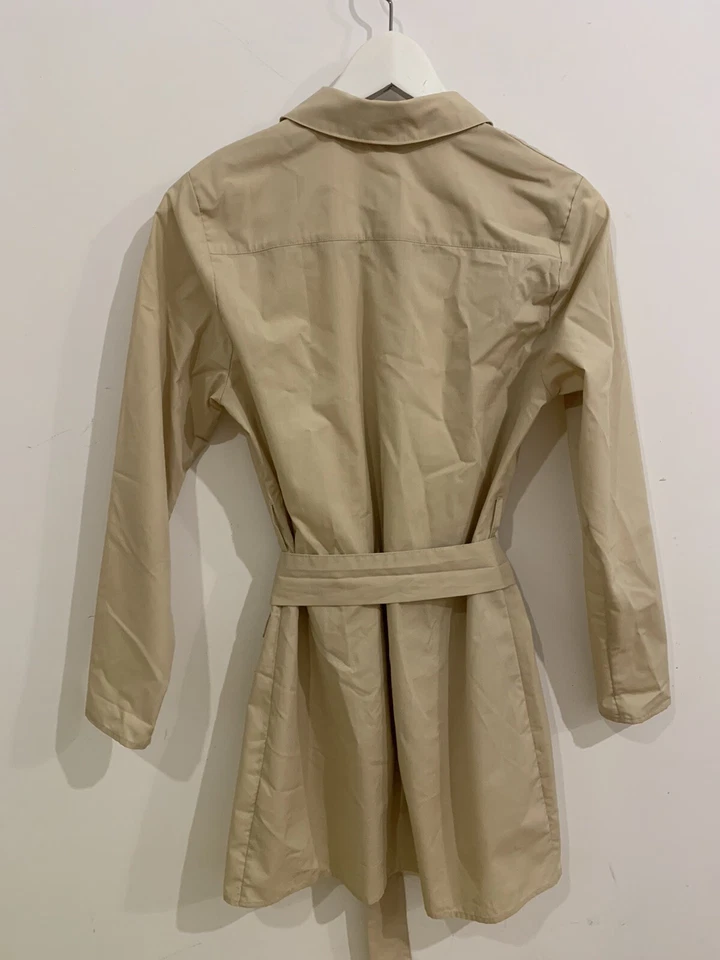 ASOS BEIGE SHIRT BELTED DRESS POCKETS SIZE UK 8 36 SMALL - Imagen 4 de 4