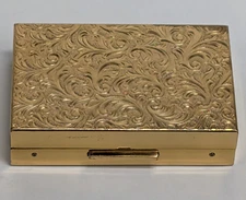 Vintage Elgin American Reuge Music Box Powder Compact Case Mirror Gold Tone