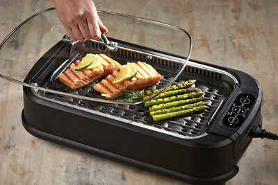 Indoor Grilling Power Smokeless Grill Plate Tristar Electric Power