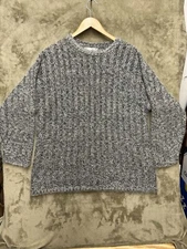 Vintage Reference Point Silk, Mohair, Acrylic, Cotton knit sweater gray Large