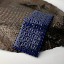 Genuine Crocodile Blue Mens Skin Bifold Walle...