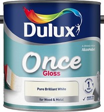 Dulux Once Gloss Pure Brilliant White  Wood  Metal Paint  2.5L