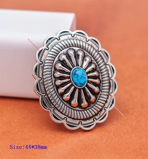 6X 44 38mm Western Floral Equestrian Saddle Sky Blue Turquoise Concho Long Screw