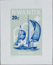 RWANDA RUANDA 1976 799 PROOF PROBE Olympics Olympia Montreal Segeln Sailing