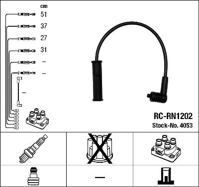 4053 NGK Ignition Cable Kit for DACIA,LADA,RENAULT