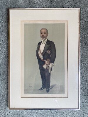Authentic Vanity Fair Spy Lithograph Framed; The Viscount Tadasu Hayashi; 1902