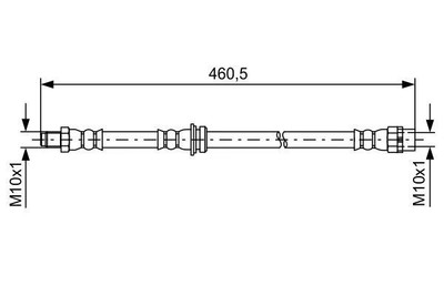 BOSCH 1987481598 Brake Hose Rear Outer 435mm Length Braking System 