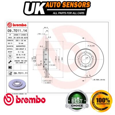 Fits VW Polo Golf Fox Skoda Fabia Seat Ibiza Audi A1 Brembo Front Brake Discs #1
