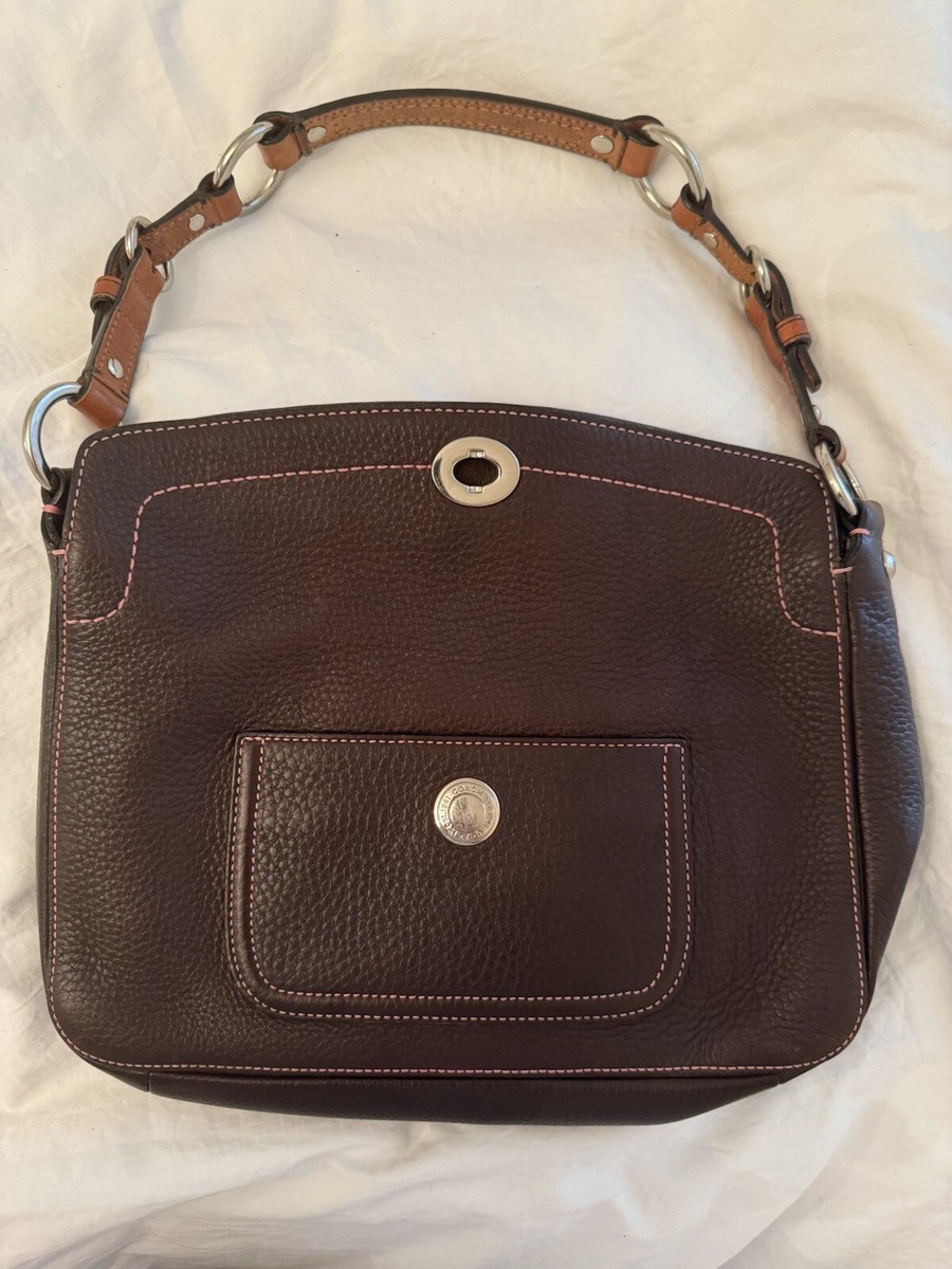 Coach VIntage 8A38 Brown Genuine Leather Shoulder Bag Purse
