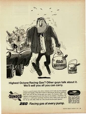 1971 SUNOCO 260 Racing Gas All You Can Carry comic cartoon art Vintage Print Ad