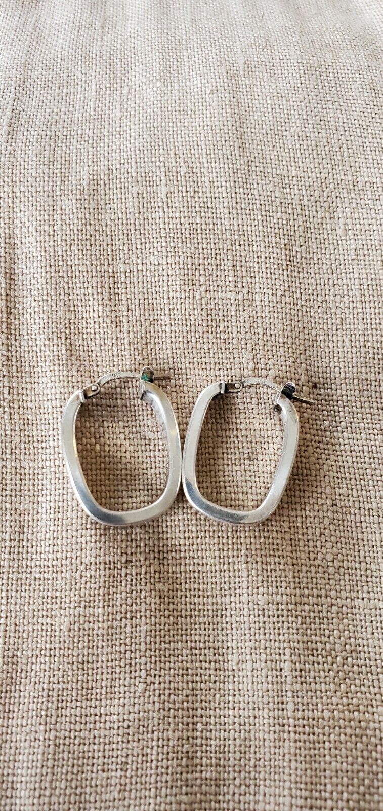 Sterling Silver Hoops Squared Rectangular Hoop Jo… - image 6