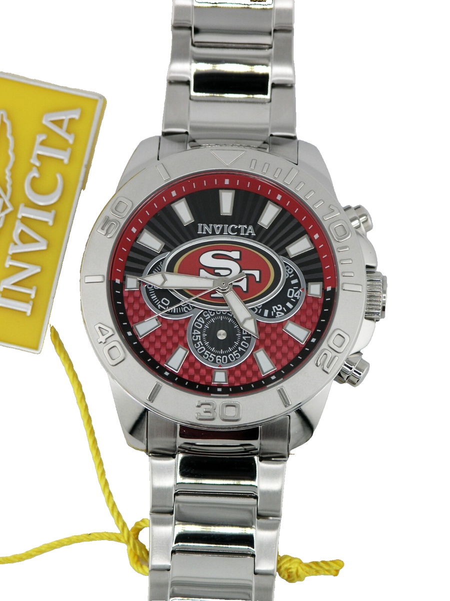 NEW INVICTA 47935 SAN FRANCISCO 49ERS NFL SF STEEL WATCH