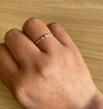 Sterling silver open ring Minimalist ring, Dainty open bead ring, handmade jewel