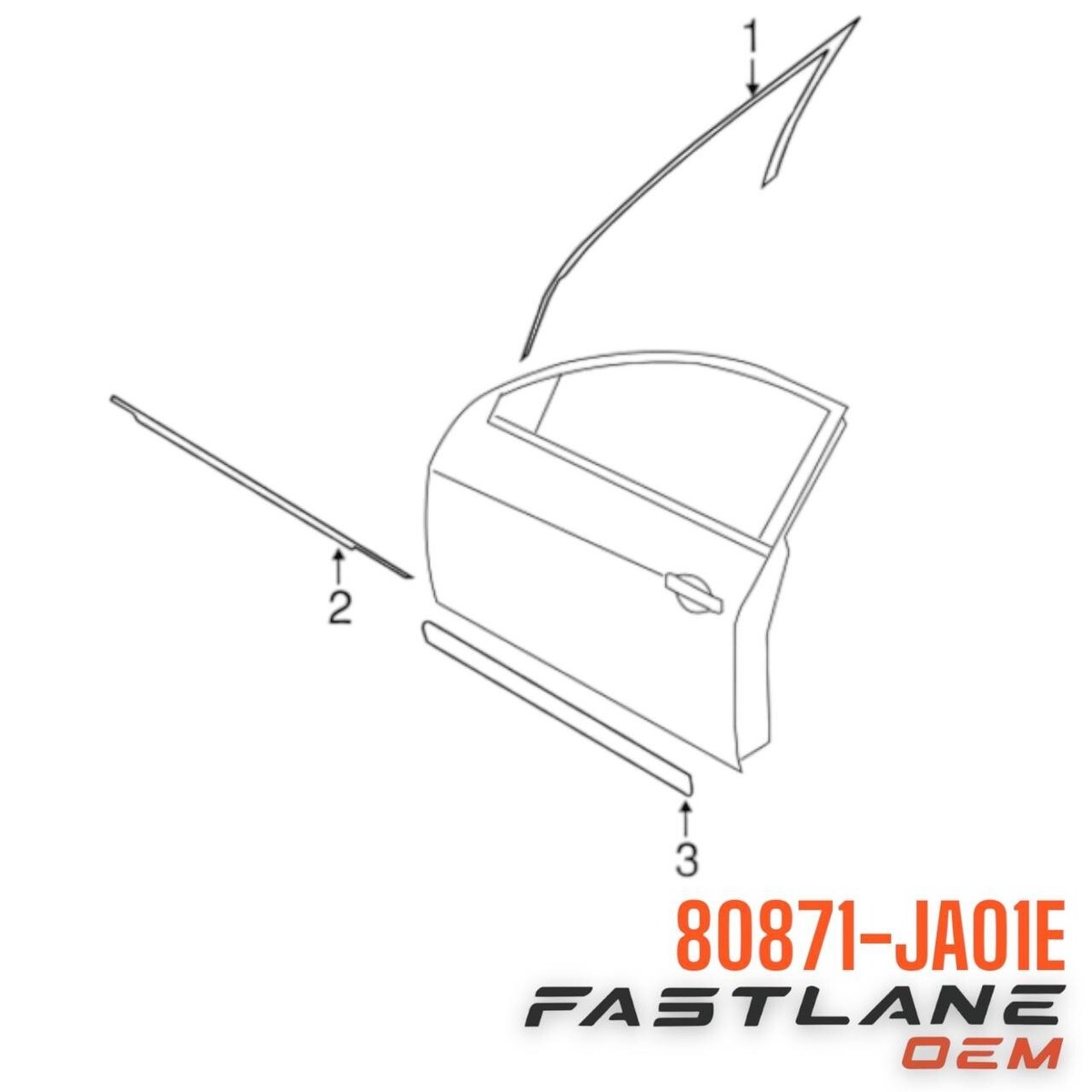 2007-2012 NISSAN ALTIMA BODY SIDE MOLDING, LH NEW OEM 80871