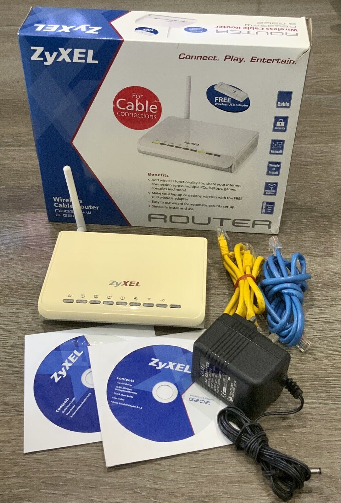 Zyxel NBG334W Wireless Router Fast Ethernet Internet Modem White - Boxed