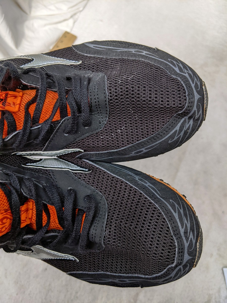 Mizuno Wave Ekiden 11 Men 9 42 Black Orange Lightweight