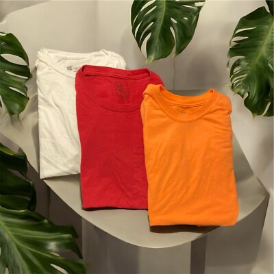 #ad 3 Pc Men’s Top Brand Solid Color Casual Cotton T Shirts Sz Sm $18.99