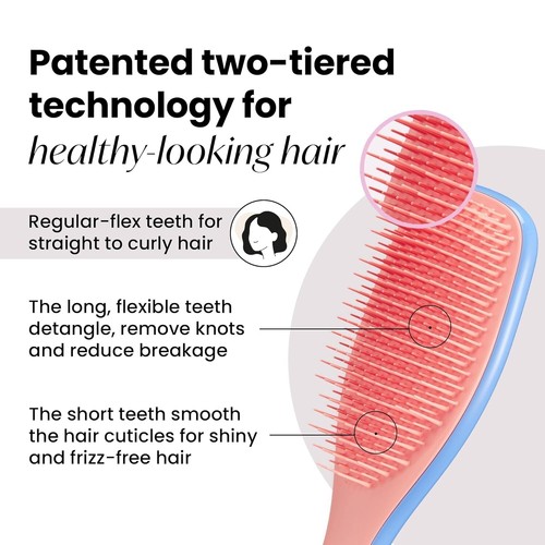 Tangle Teezer Ultimate Detangler Brush – Wet & Dry Hair, All Types, Apricot Blaz - Picture 5 of 8