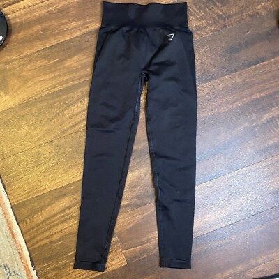 Gymshark Flex High Waisted Leggings Black Womens Size XS Spell Out