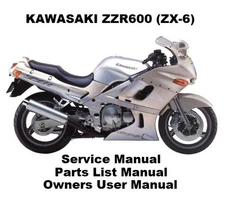 KAWASAKI ZZR600 Owners Workshop Service Repair Parts Manual PDF files ZX ZZR 600