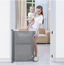 Punch-Free Retractable Baby Gate, 33 * 55 inches Extra Wide BabyBond Gate