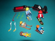 Playmobil Schneemobil Scooter m. Anhänger Schlitte Figuren Winter Sport Freizeit