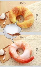 Shrimp Croissant U shape Soft Creative Throw Pillow Plush Neck Travel Cushion