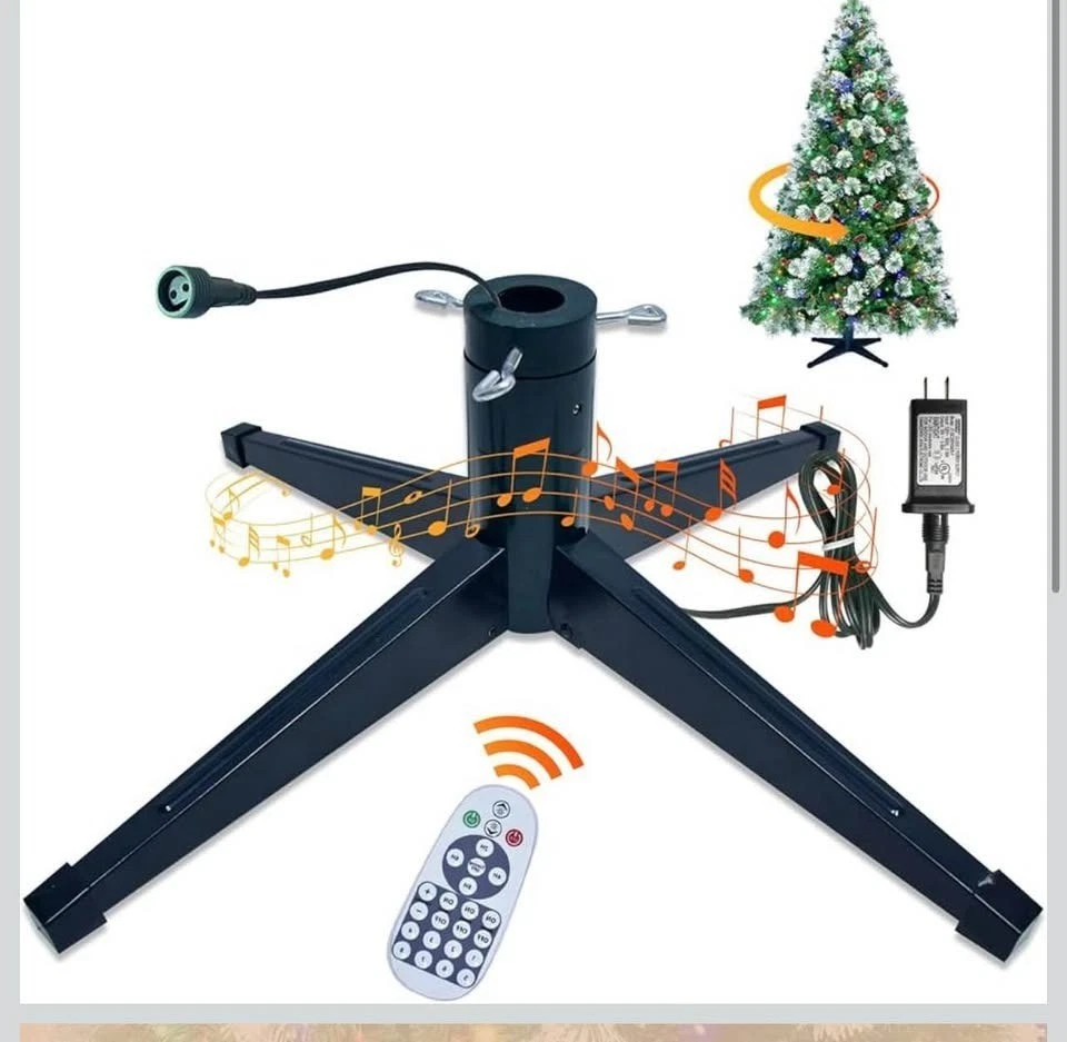 HOYECHI 𝐌𝐮𝐬𝐢𝐜𝐚𝐥 Rotating Christmas Tree Stand, Anti-tilt Noiseless, Up to - Image 2 of 4