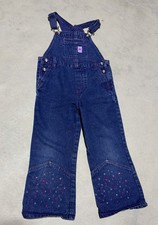 Vintage Y2K Embroidered Flare Denim Overalls Glitter Wash Faded Glory Girls Club