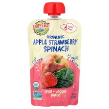Organic Fruit  Veggie Puree, 6 Months, Apple Strawberry Spinach, 3.5 oz 99 g 