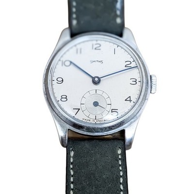 SMITHS Pre Deluxe Vintage 1940s-50s England Hand Wind Watch Cal 1215 Sub Seconds