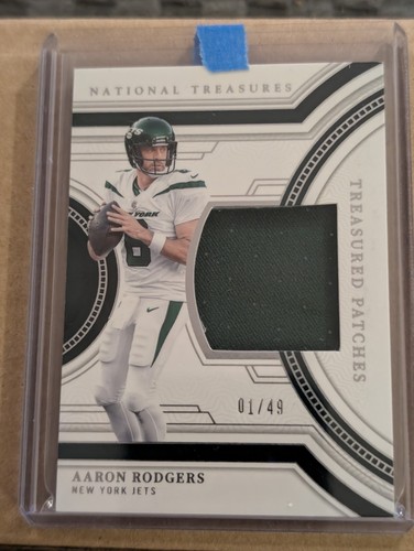 Aaron Rodgers 2023 National Treasures Treasured Patches 1/49 NY Jets SSP - Picture 2 of 3