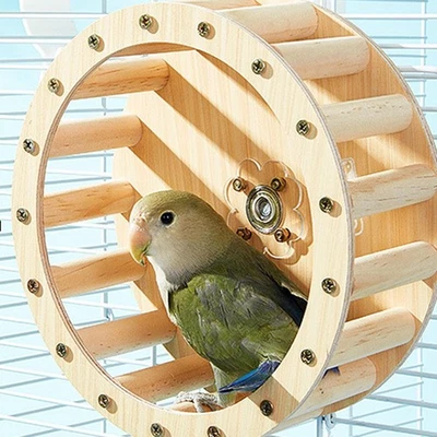 Rotierendes Sitzstangenspielzeug für Vögel, Laufrad, Papageienspielzeug aus , - Bild 1 von 4