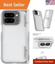 Sleek Clear Matte Case for Google Pixel 10 Pro Fold with Kickstand  Hinge Pr...