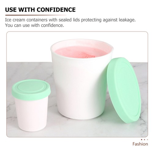 2 Pezzi Secchiello Gelato Porta Fatto in Casa Contenitori Silicone Riutilizzabile - Foto 4 di 12