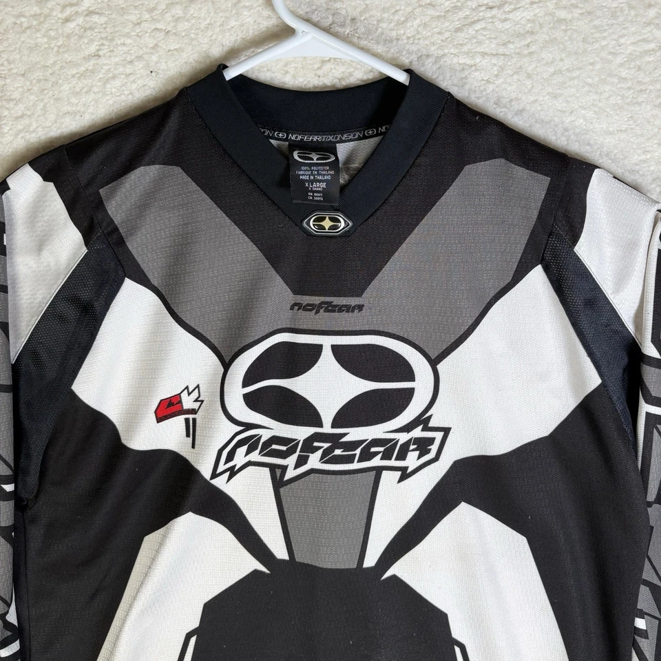Vintage No Fear Elektron Jersey Mens XL Black White Motocross Dirt Bike ATV BMX - Image 2 of 4