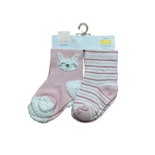 Just One You by Carter's Pink  White Easter Bunny Striped Socks 6-12 Months New