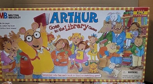 Vintage 1996 Arthur Goes To The Library Game 100% COMPLETE Milton Bradley