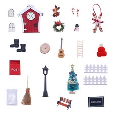Festival Glowing Door Dollhouses Decoration Miniature Accessory