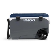 Igloo  Maxcold 90QT Roller 5 day Cooler Ice Chest Cool Box Carb/Aeg-Blue IG35175