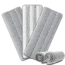 Flat Mop Pads, 3 Pack 13 X 4.9 Microfiber Pad/Refill/Head, Washable Squeeze