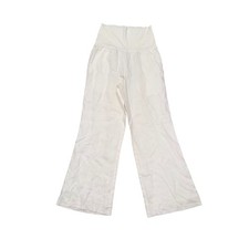 Lafayette 148 Pants Women 6 White Good Linen Wide Leg High Waist Trousers