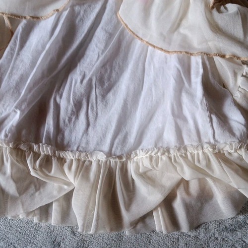 Vestido Mostaza Pie Niñas Talla 7 Volantes Manga Larga Lunares Marrón Y Dorado - Imagen 6 de 9
